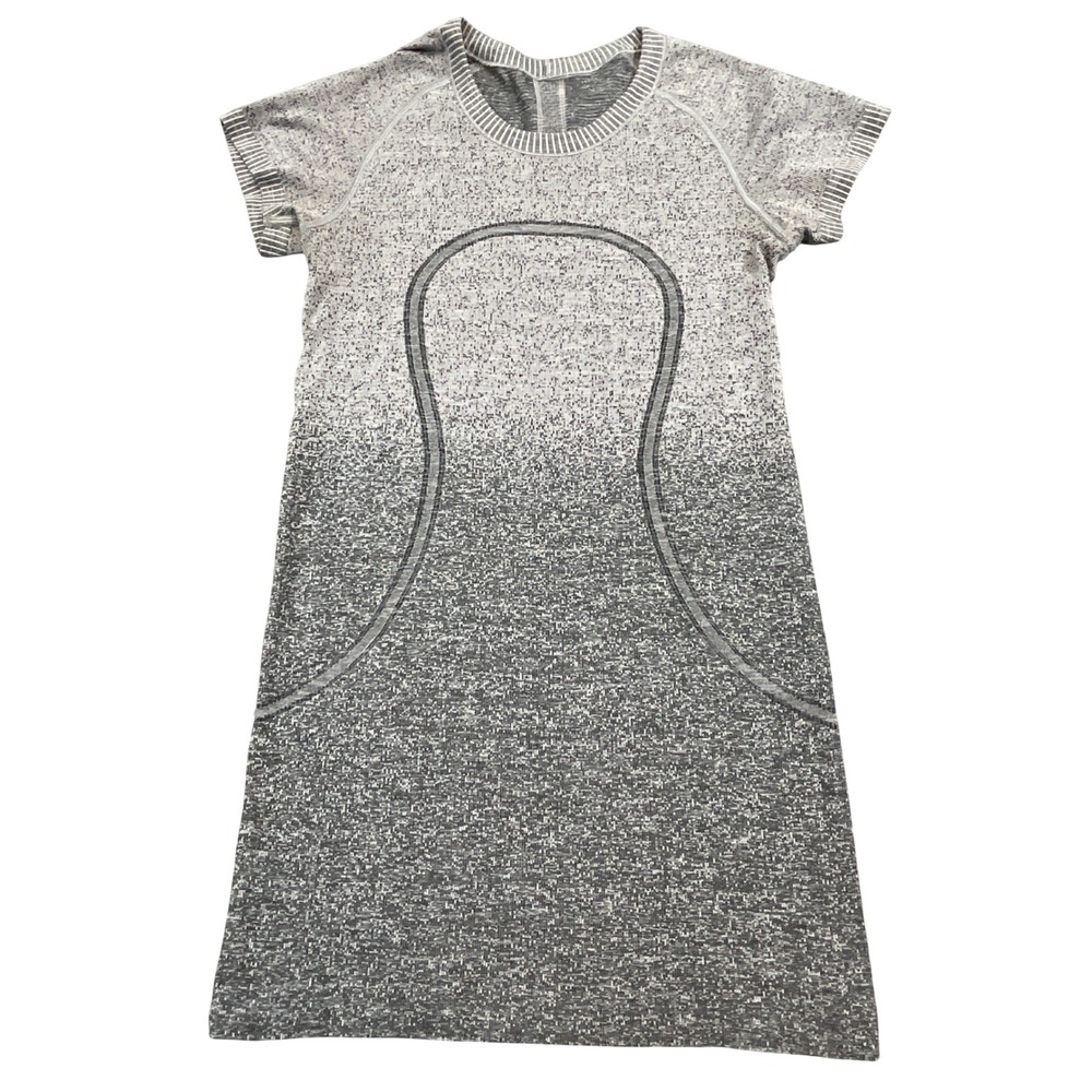 Lululemon Swiftly Tech Shirt Womens 4 Grey Ombre Athletics Short‎ Sleeve Run Top